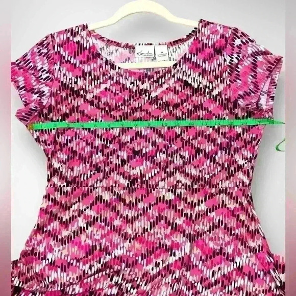 Kim Rogers A Line Womens Petite Small Dress Pink Black and White Aztec Graphics - Picture 5 of 7